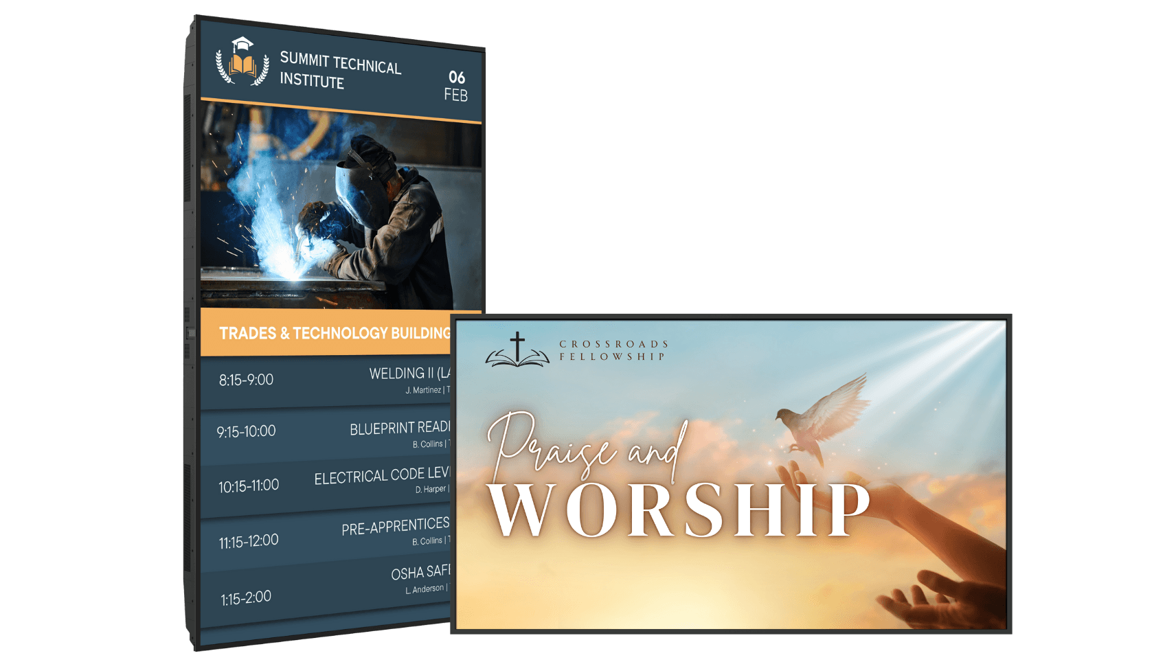 Planar Simplicity large format display for hospital wayfinding and patient communication
